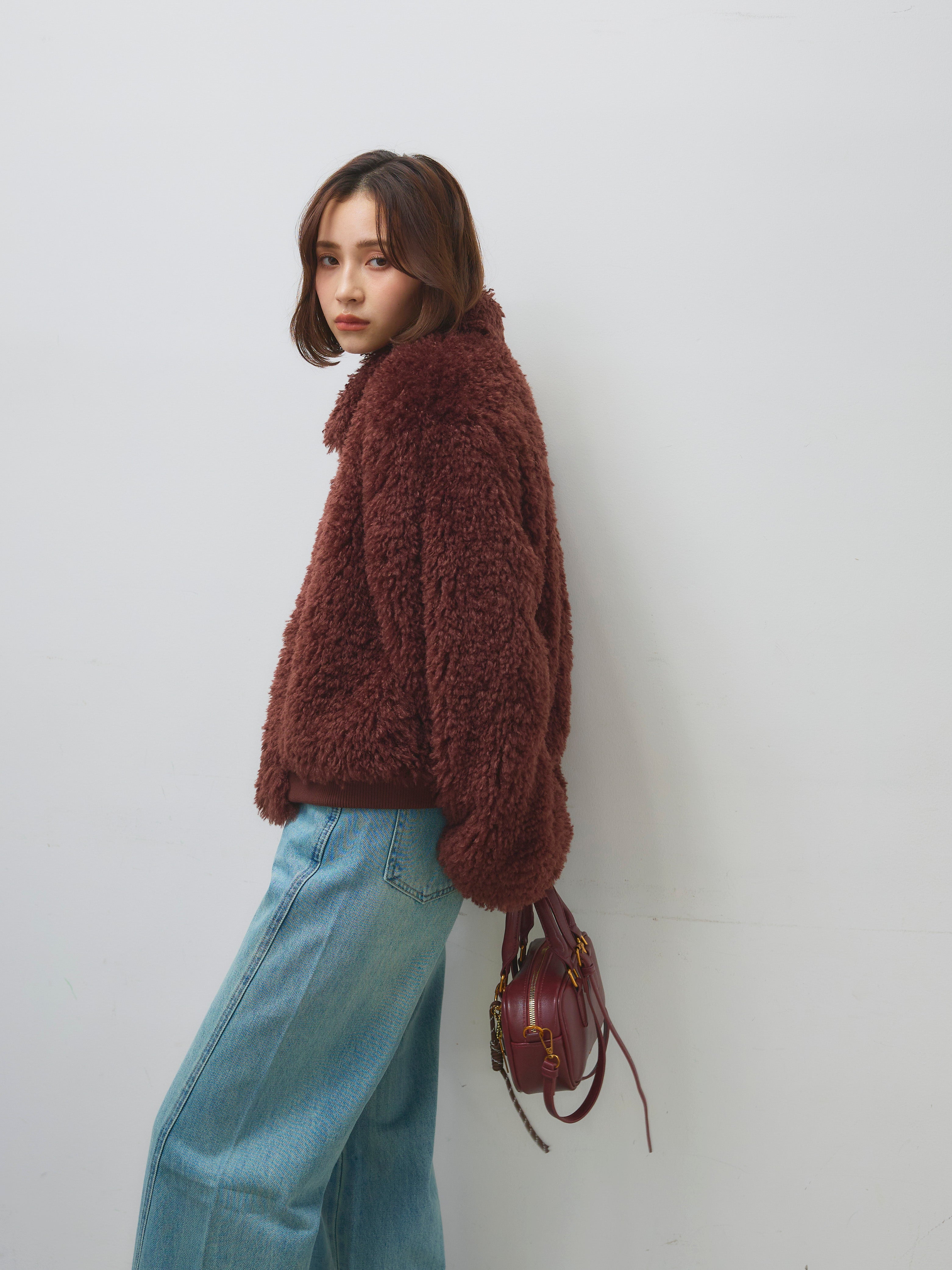 予約]プードルボアショートコート/BROWN – maison-nua_shop