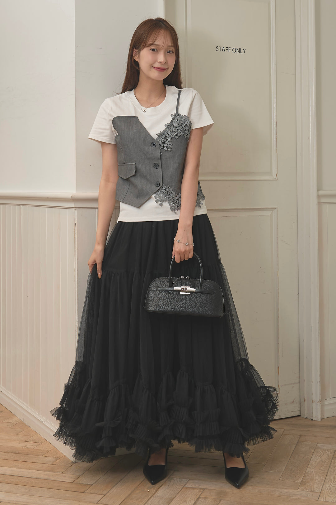 アシメビスチェドッキングTシャツ