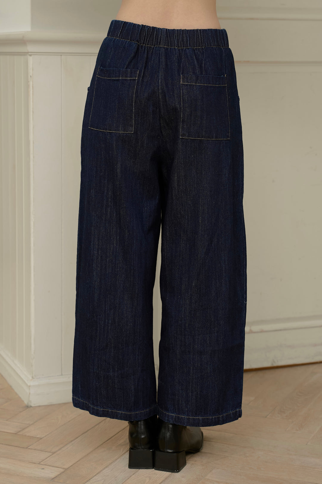ステッチワイドデニムパンツ