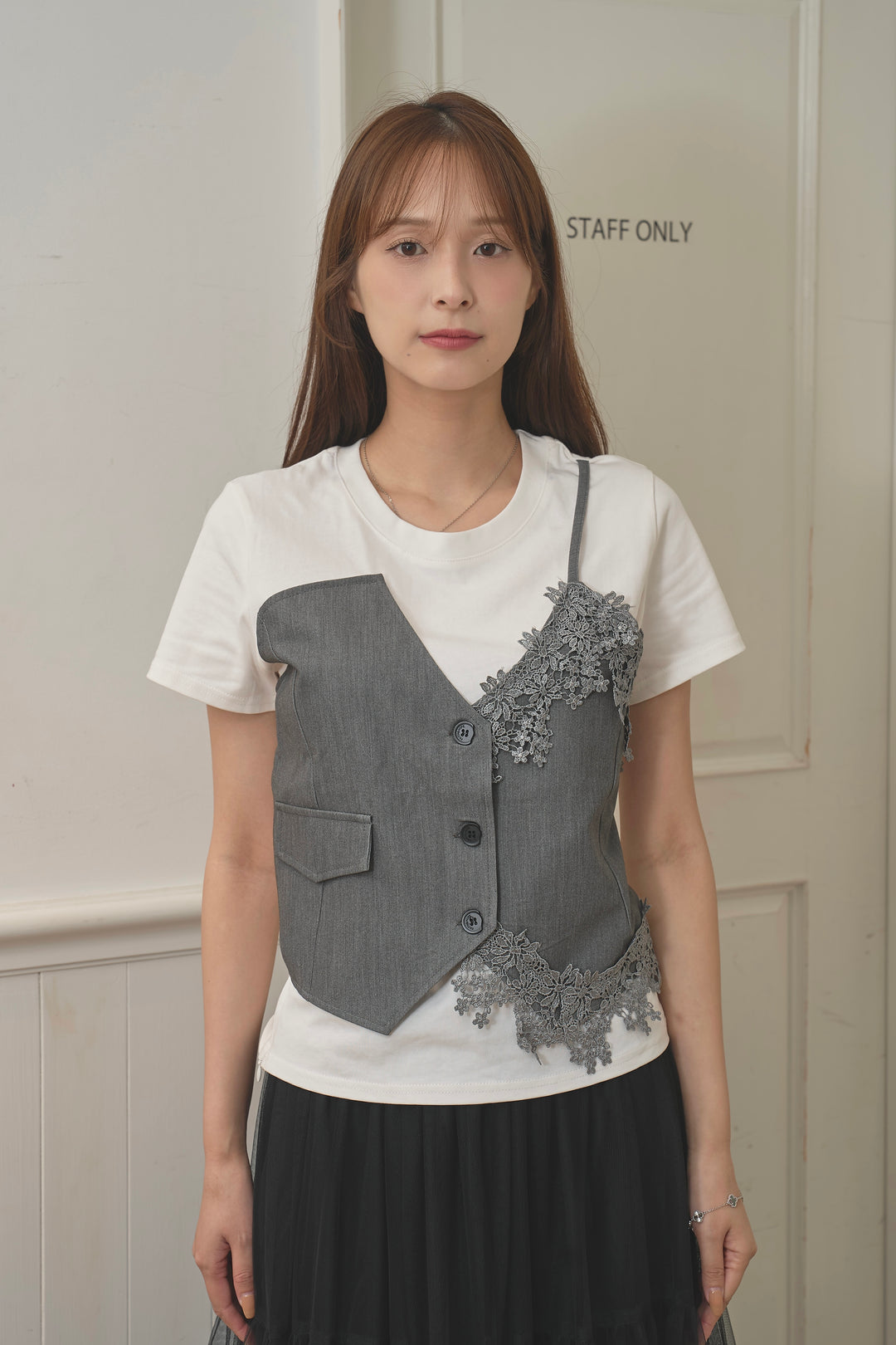 アシメビスチェドッキングTシャツ