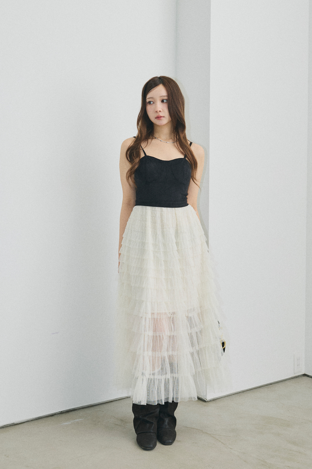 ボリュームフリルワンピース