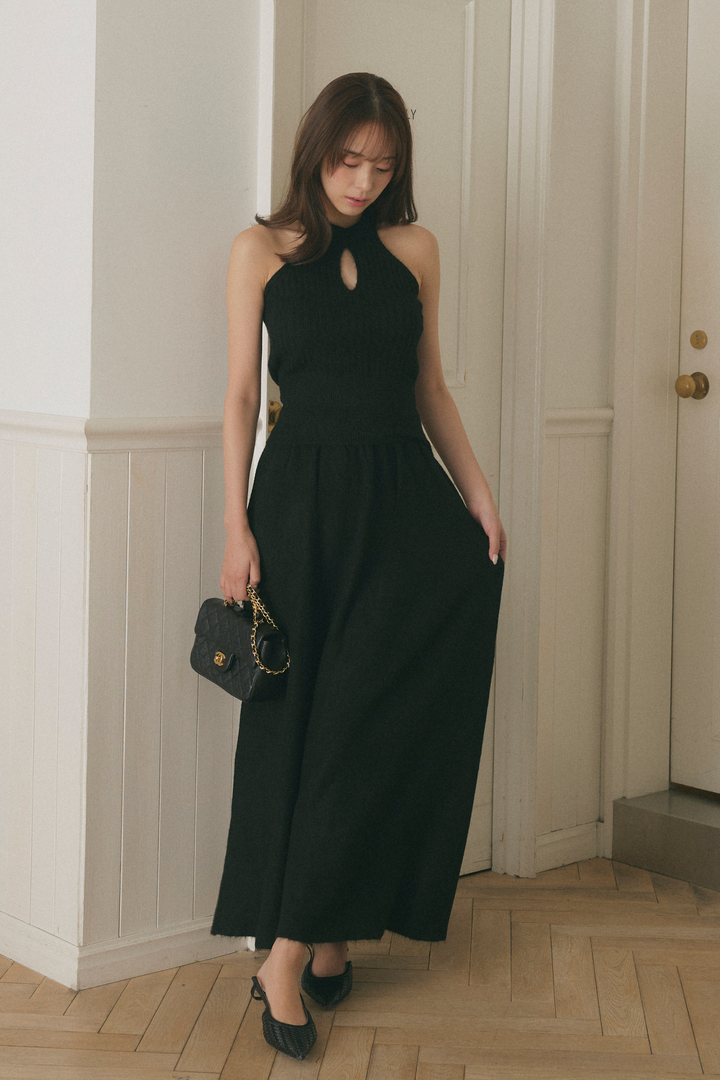 ホルターネックニットスカート3点セット