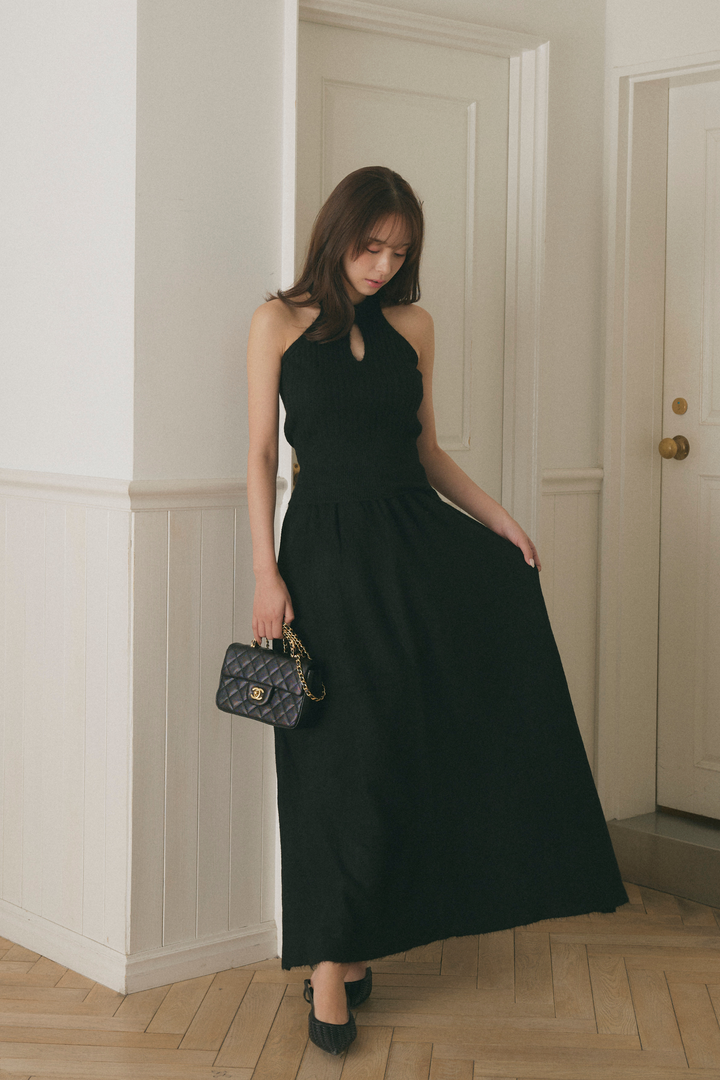 ホルターネックニットスカート3点セット