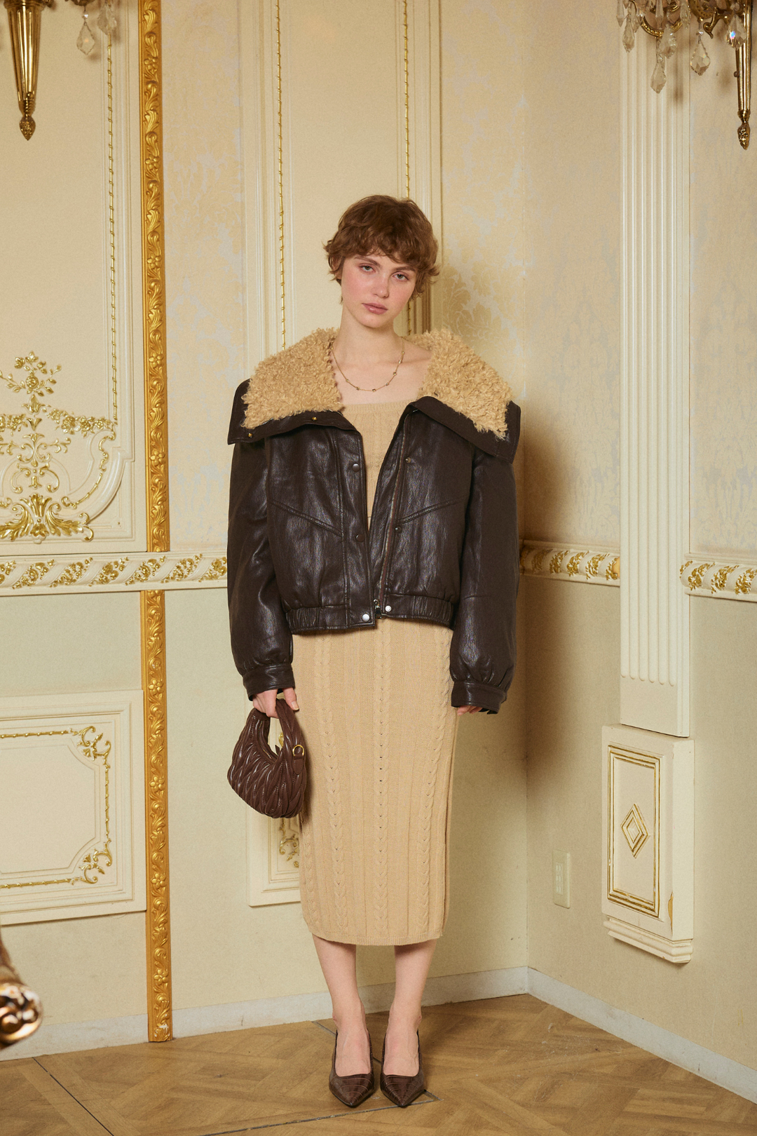 ボアフェイクレザーブルゾン