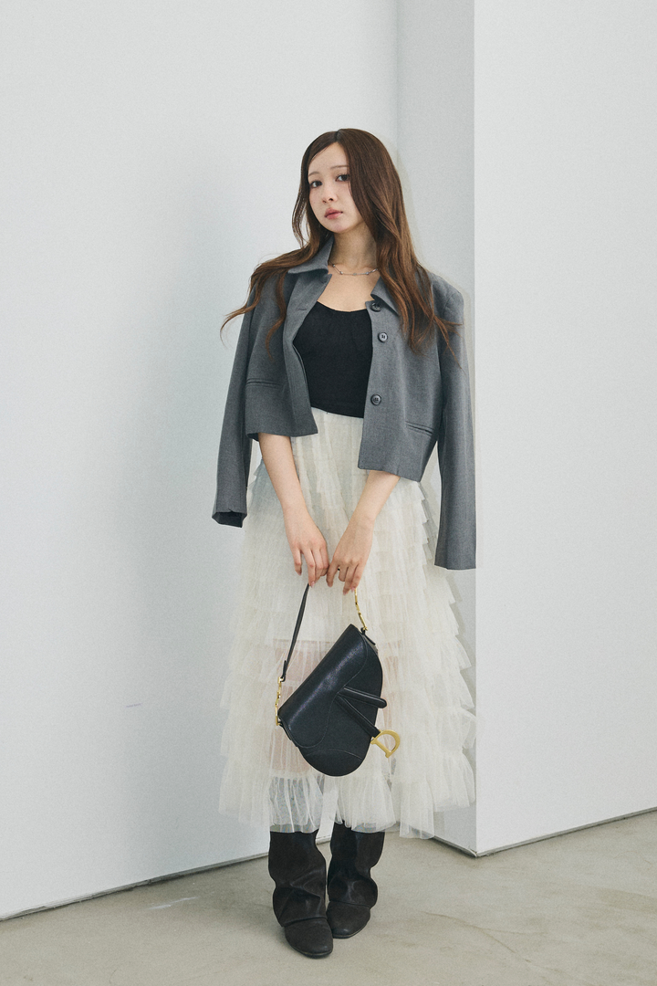 ボリュームフリルワンピース