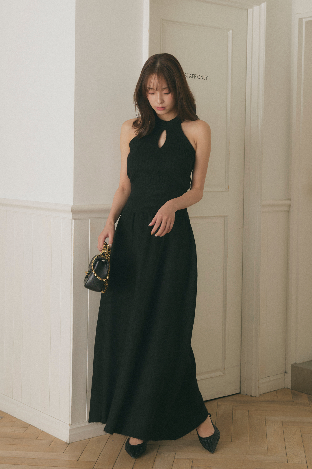 ホルターネックニットスカート3点セット