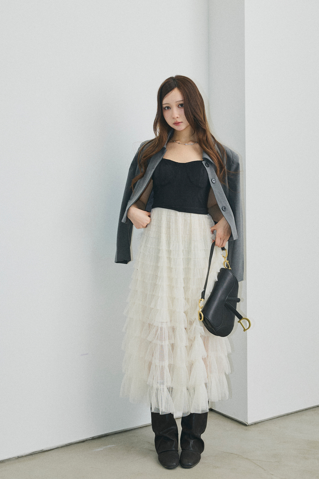 ボリュームフリルワンピース