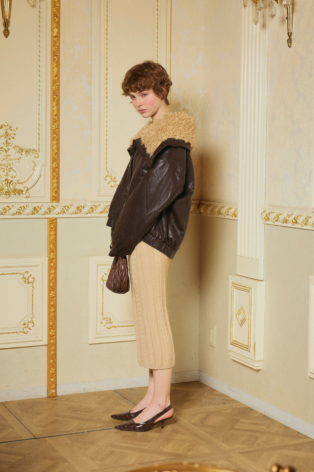 ボアフェイクレザーブルゾン