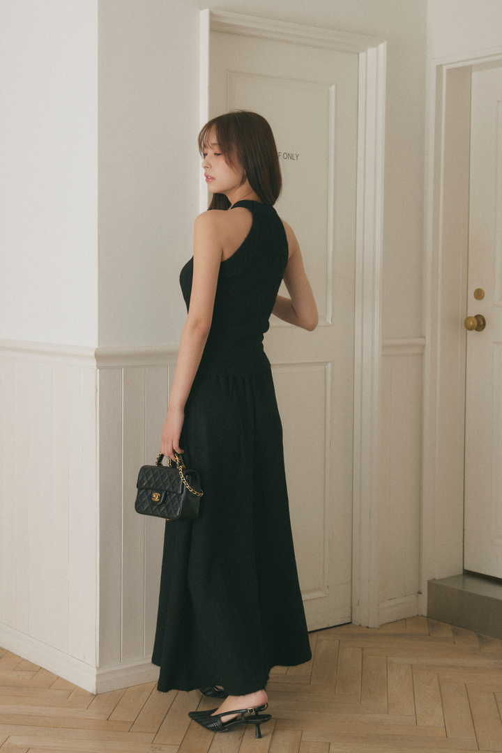 ホルターネックニットスカート3点セット