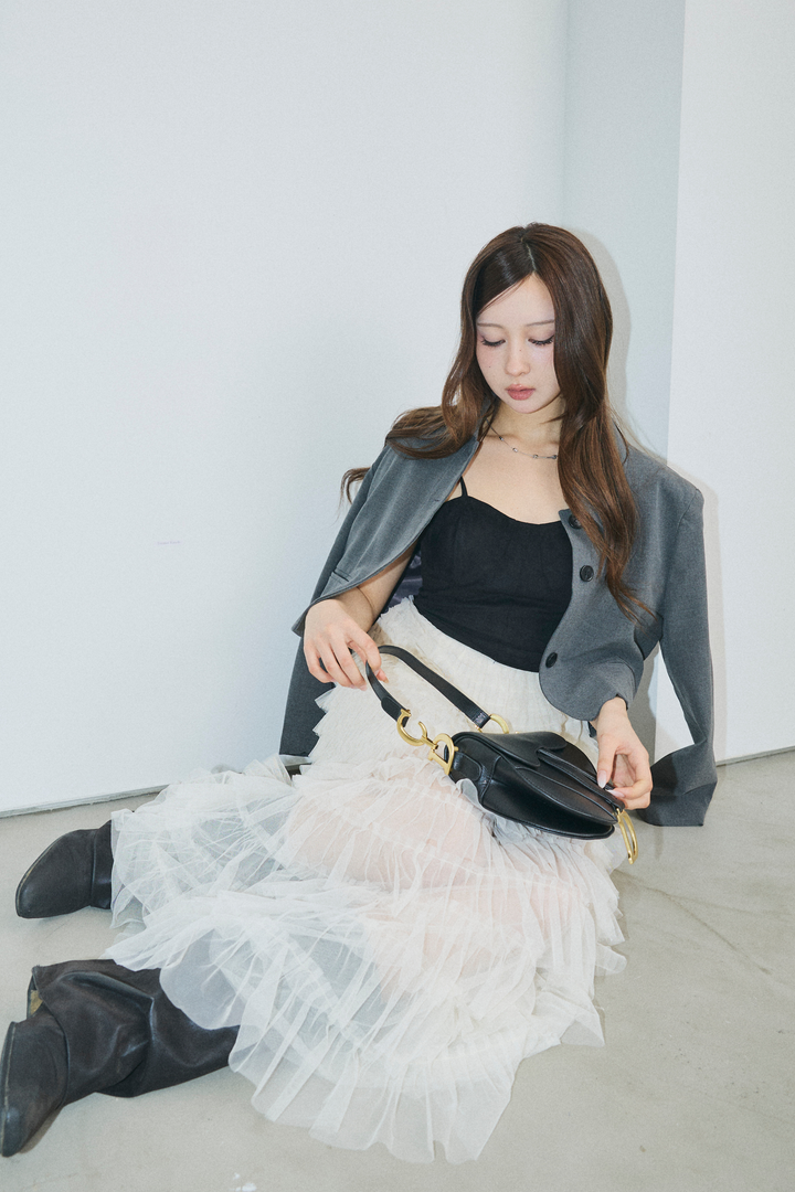 ボリュームフリルワンピース