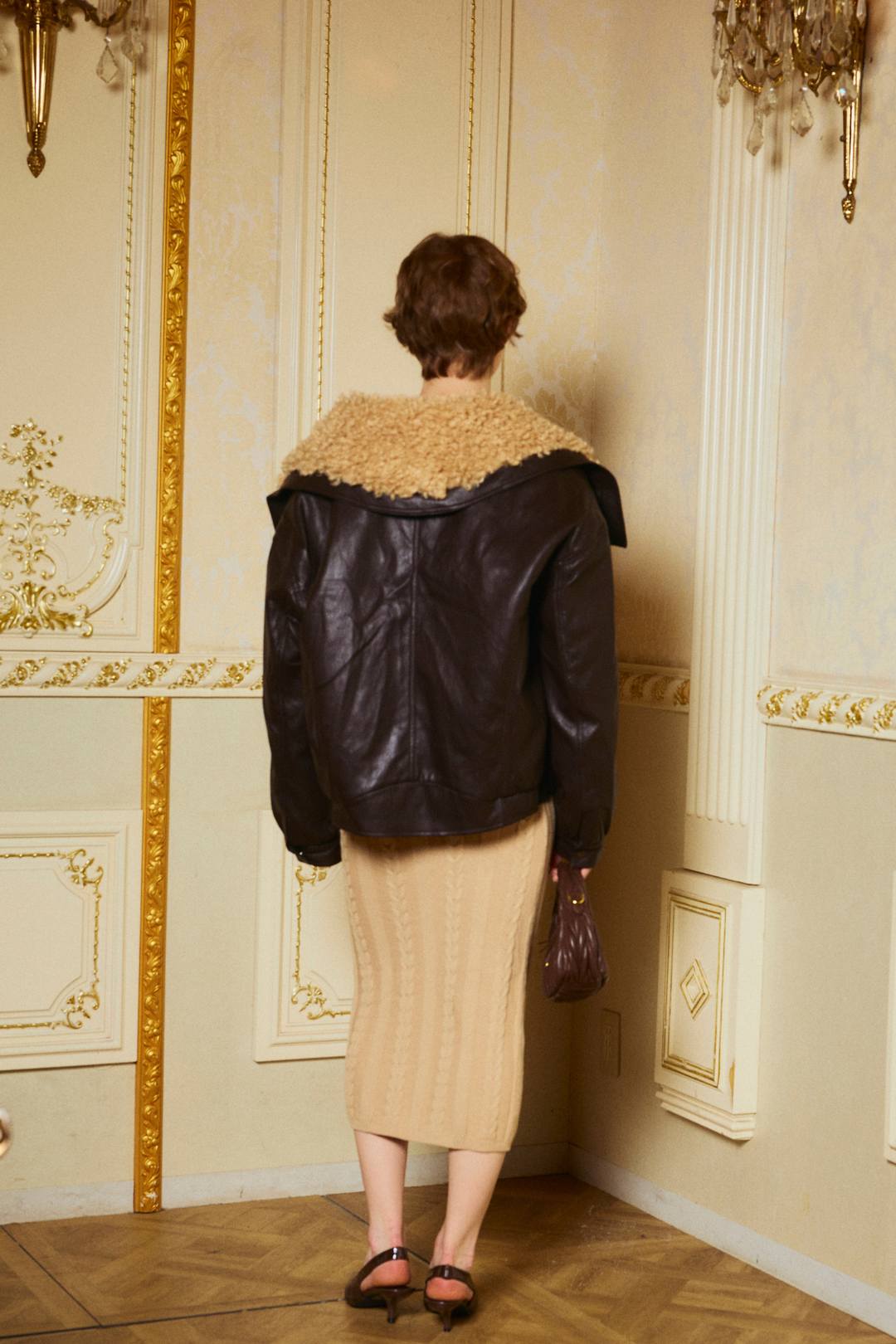 ボアフェイクレザーブルゾン