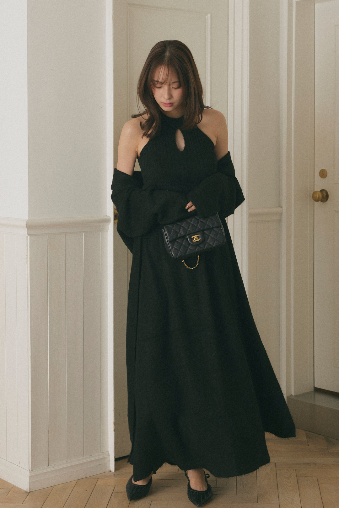 ホルターネックニットスカート3点セット