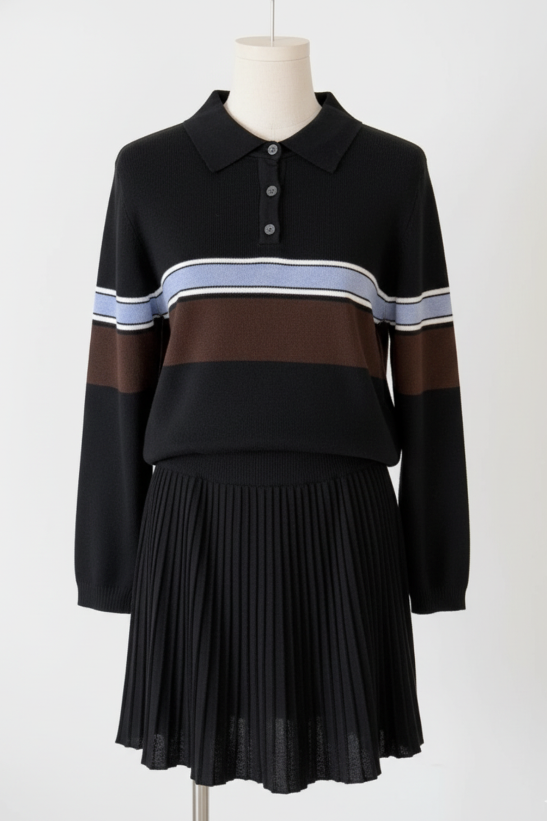 ボーダーポロニットセットアップ