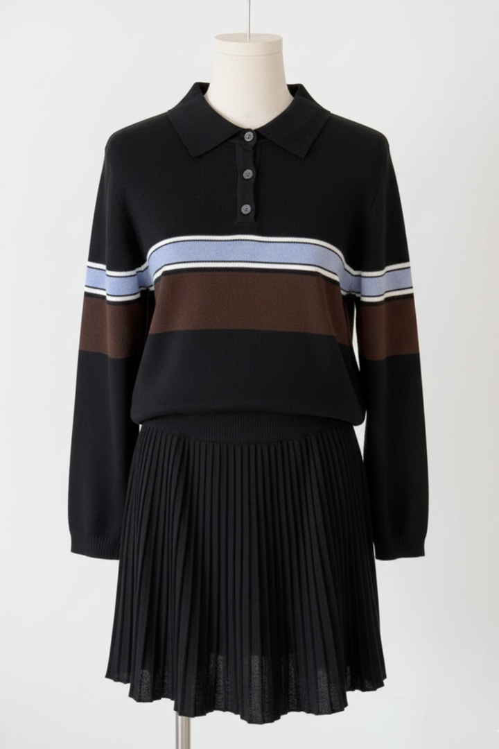 ボーダーポロニットセットアップ