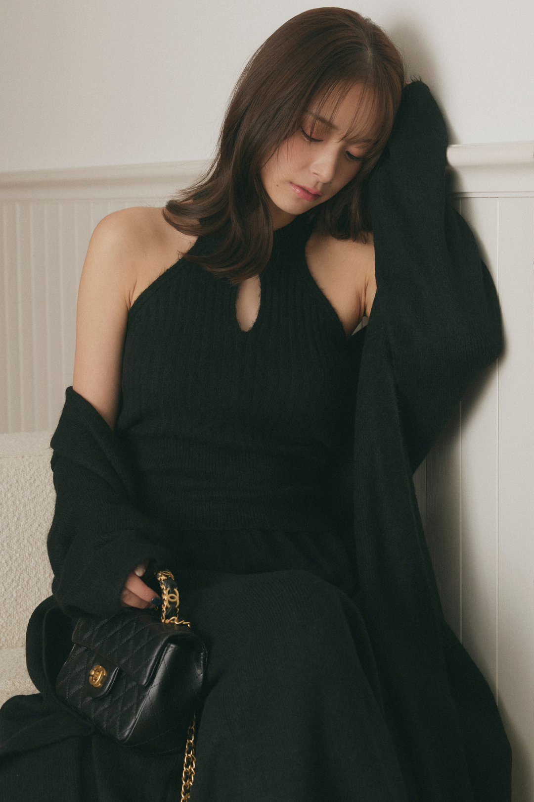 ホルターネックニットスカート3点セット