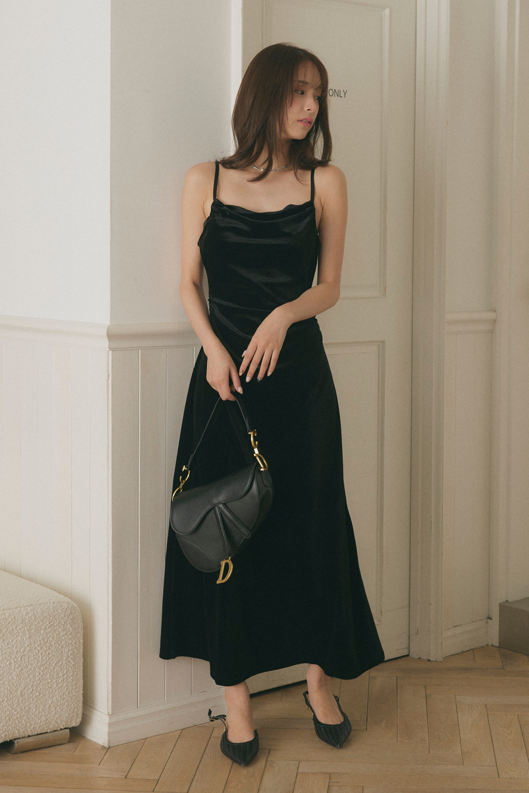 ベロアドレープワンピース