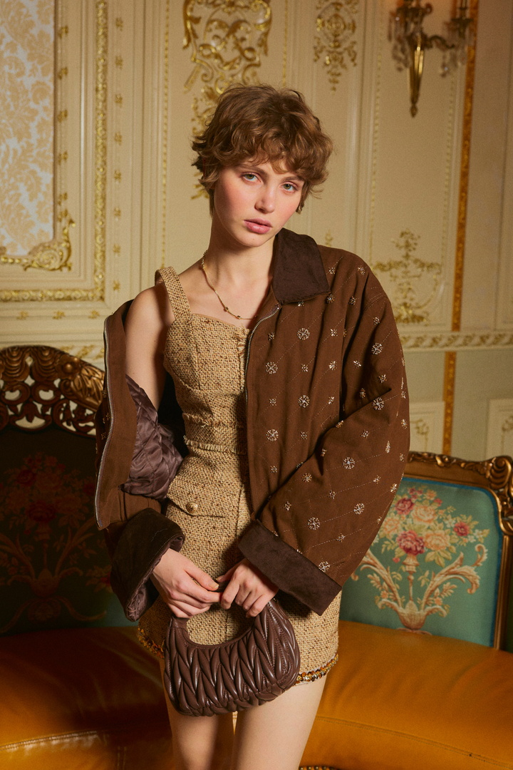 ビジューツイードワンピ