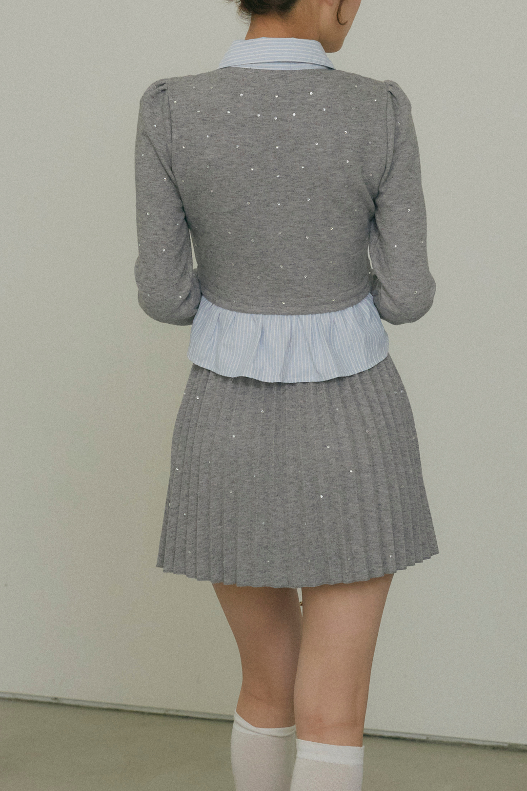 ラメニットシャツドッキングセットアップ