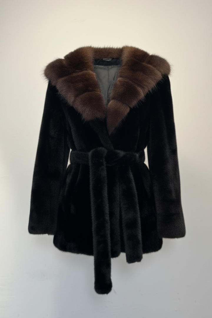 フードフェイクファーコート