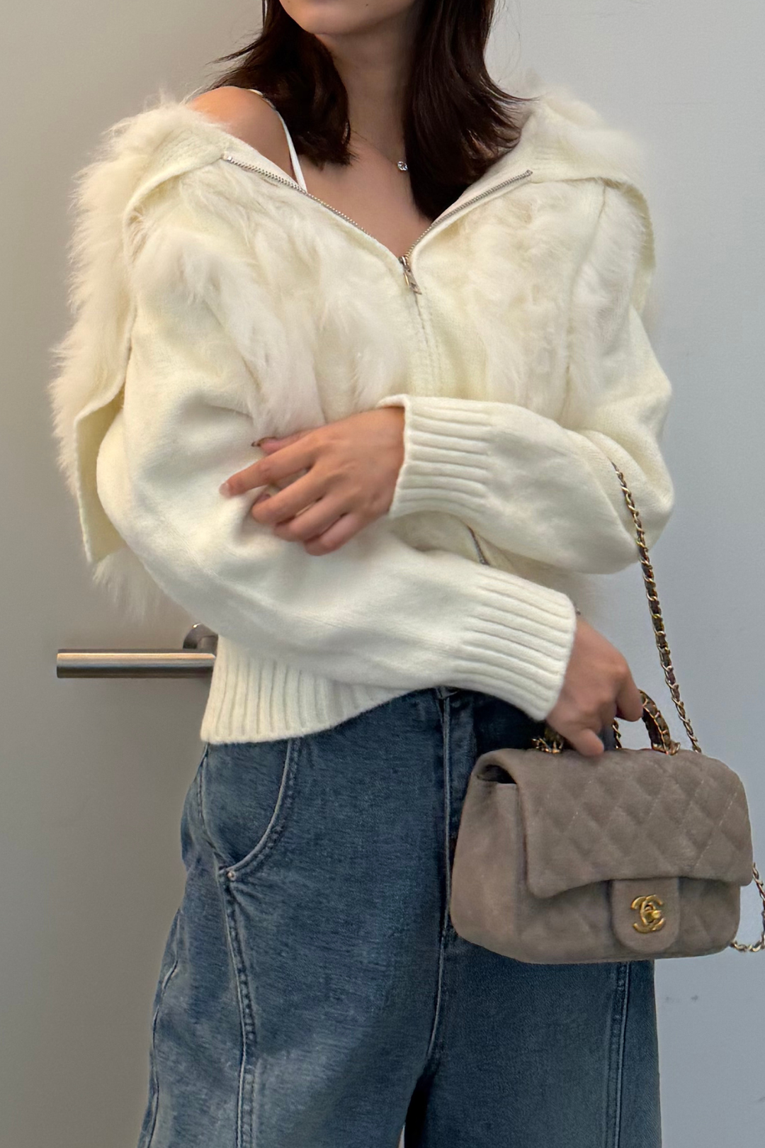 ファージップアップニットカーデ