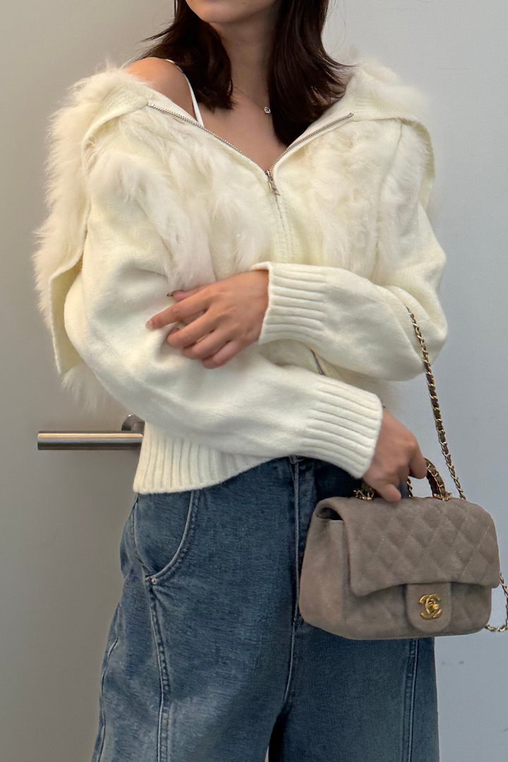 ファージップアップニットカーデ