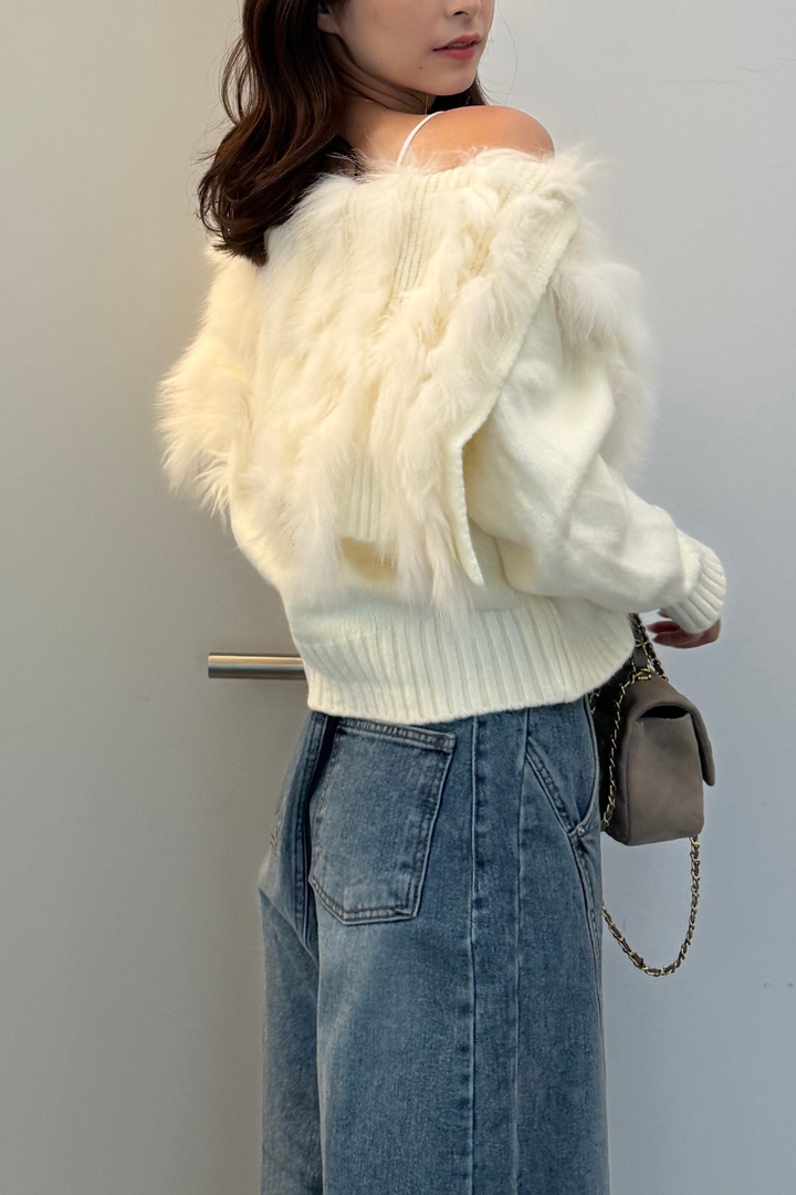 ファージップアップニットカーデ