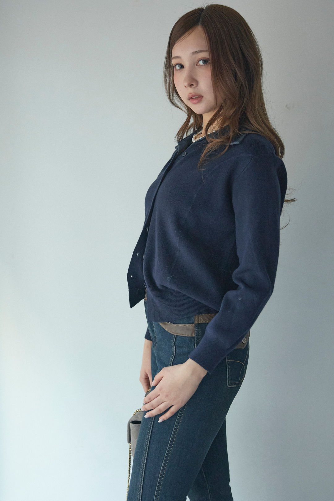 美脚ブラウンウエストデニム