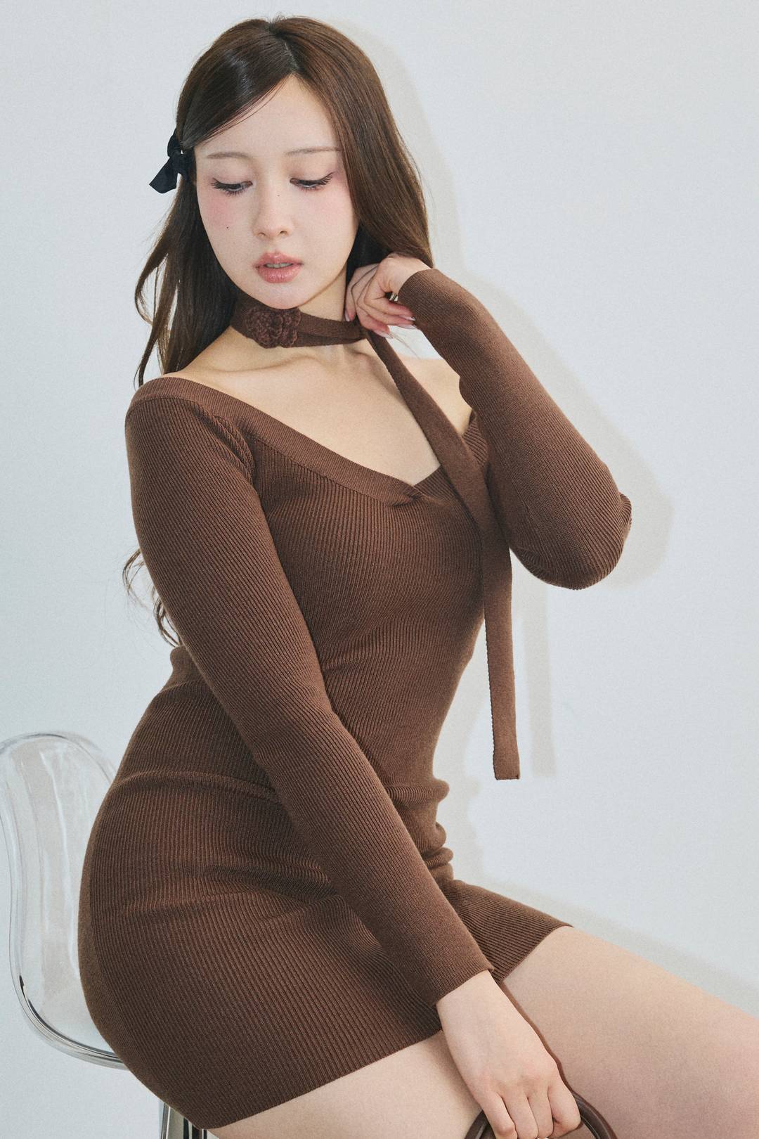 Floral Choker Tight Dress