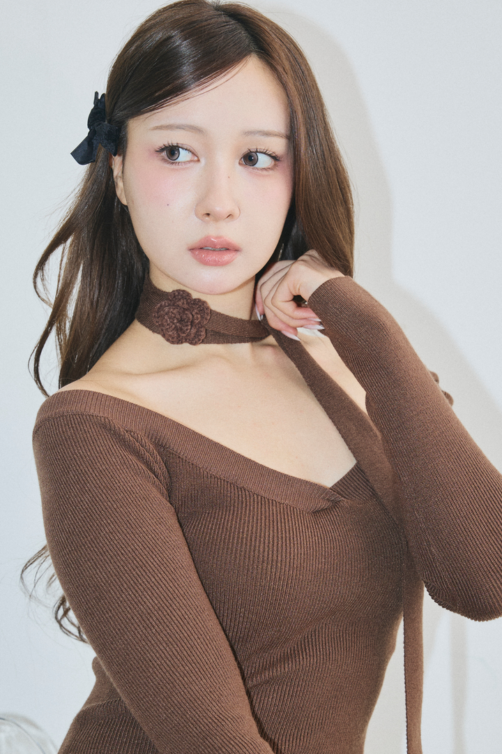 Floral Choker Tight Dress