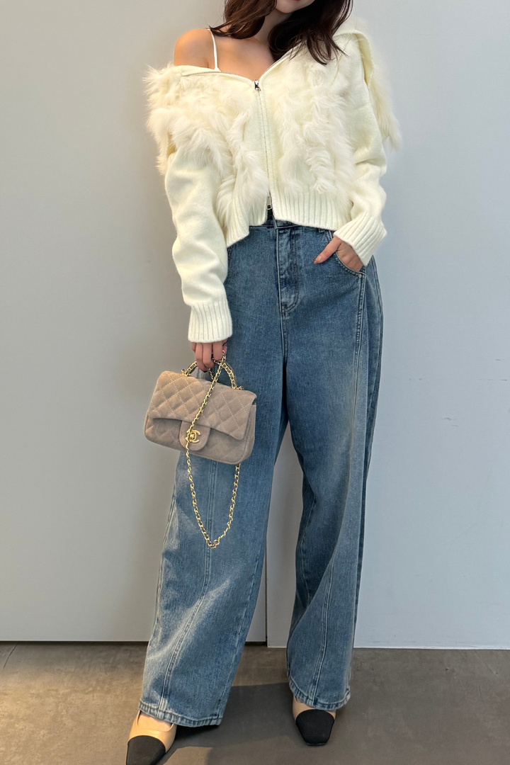 ファージップアップニットカーデ