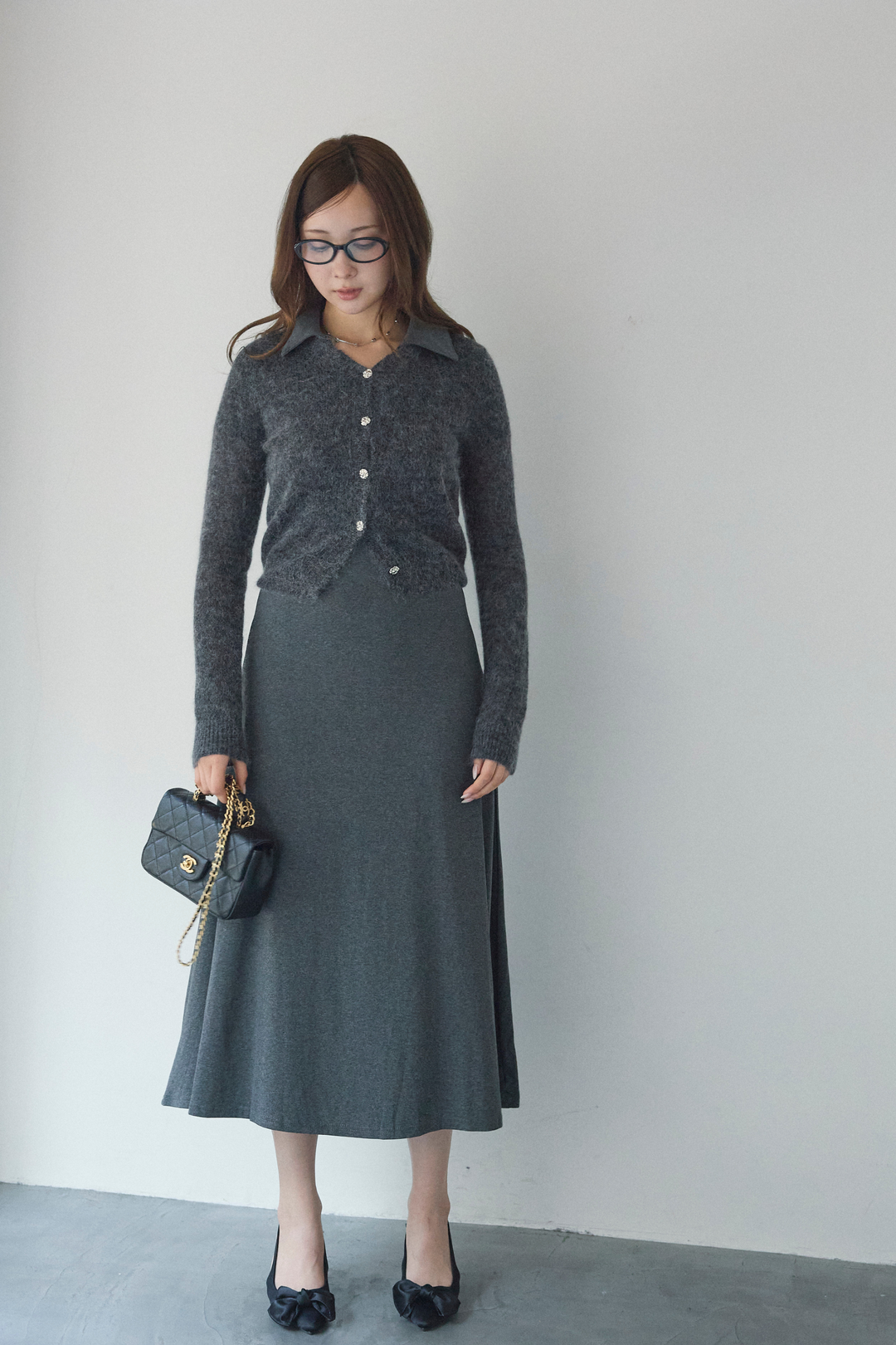 ウールモヘアmixカーディガン