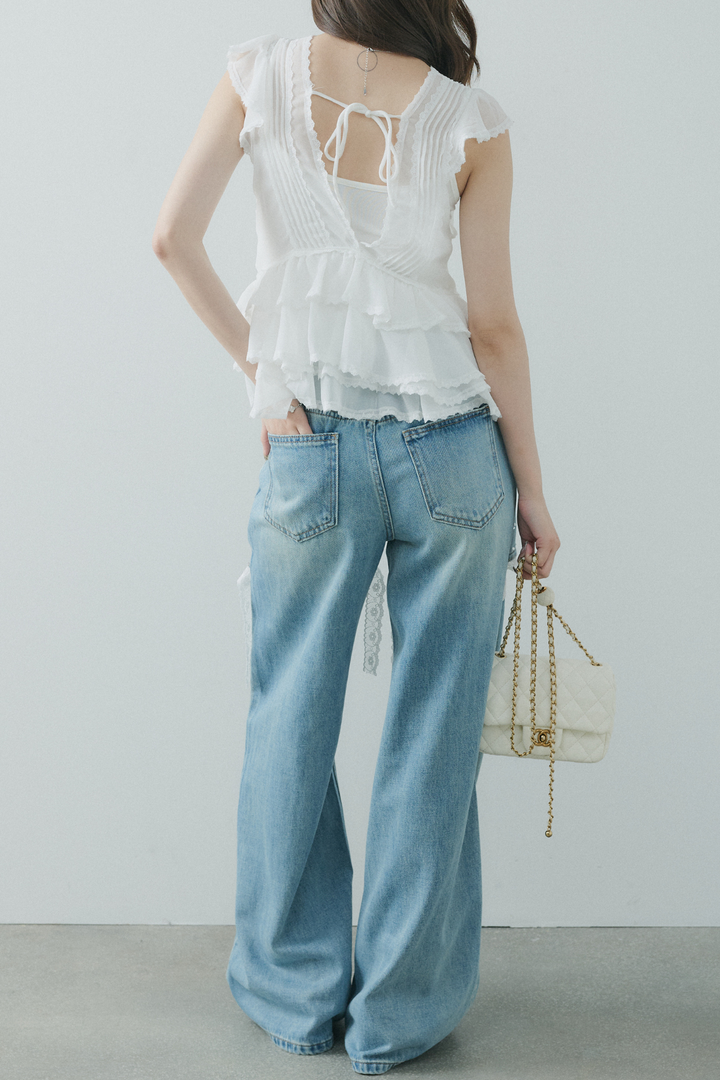シフォンフリルブラウス
