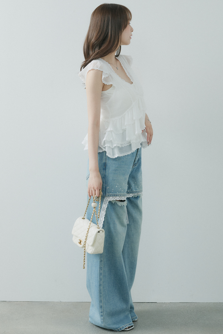 シフォンフリルブラウス