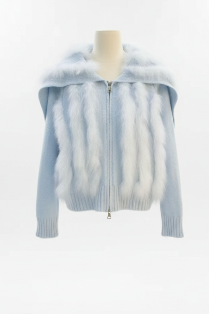 ファージップアップニットカーデ