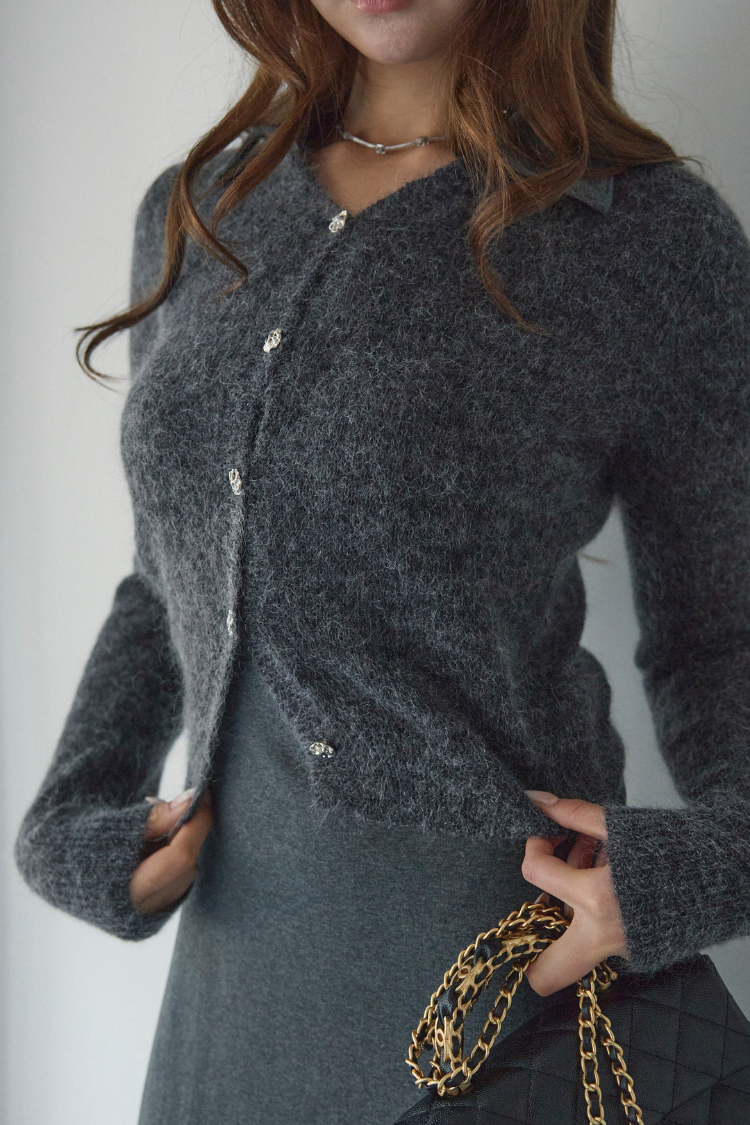 ウールモヘアmixカーディガン