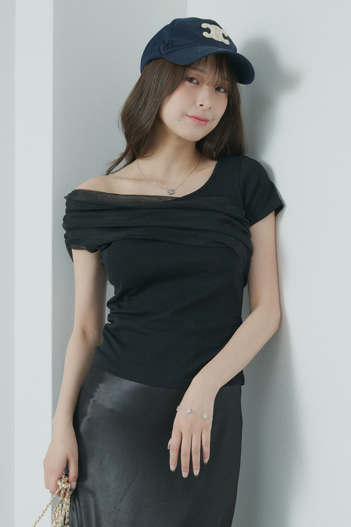 エアリーチュールコンビTシャツ