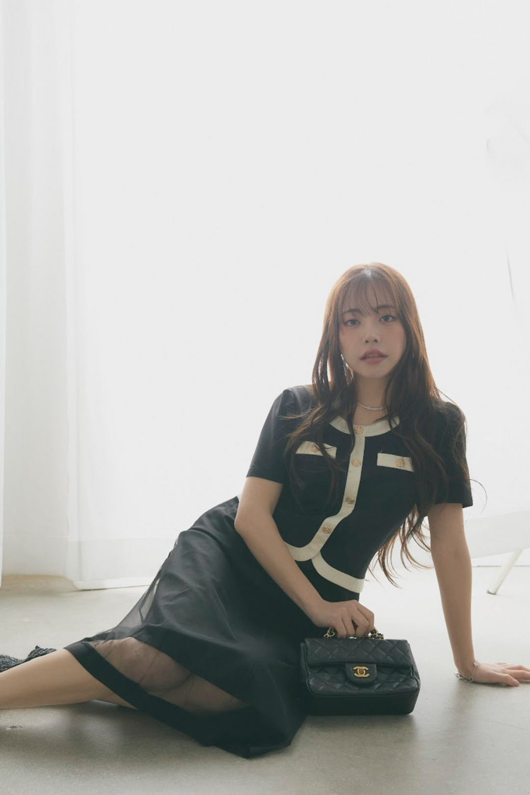 バイカラーパイピングワンピース