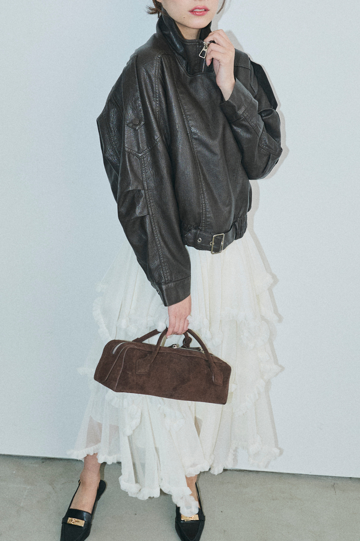 チュールティアードロングスカート