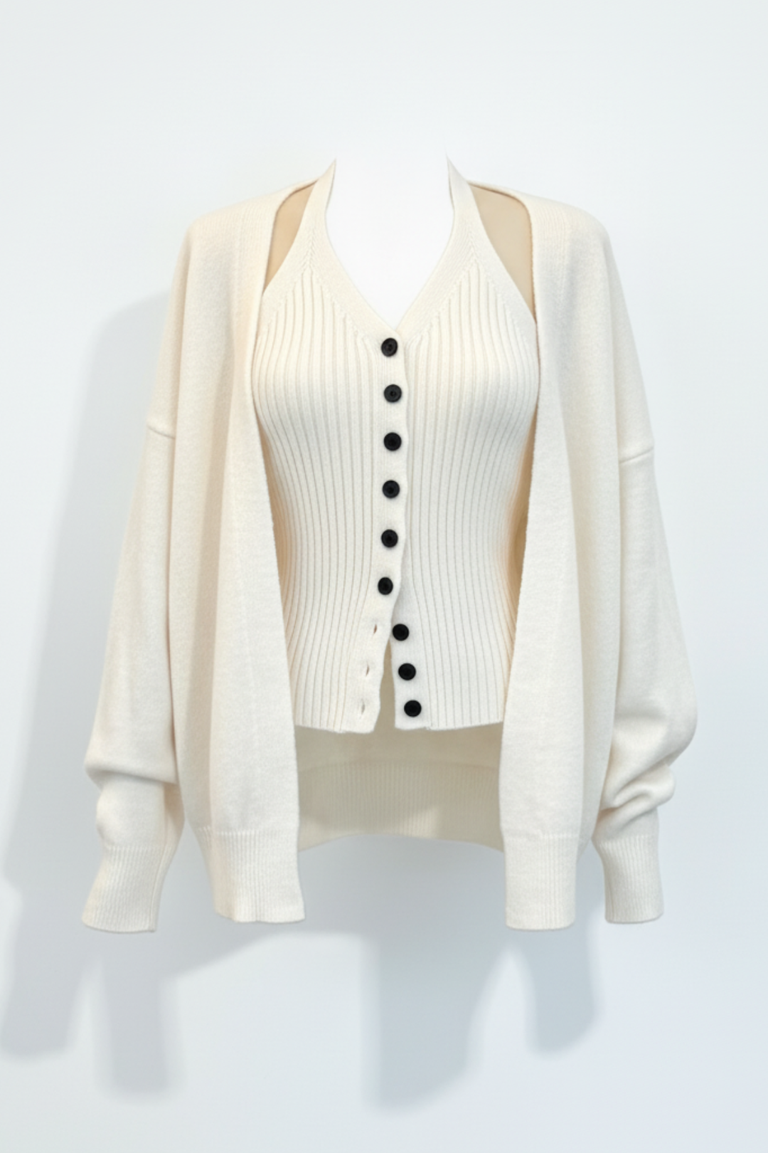 リブニットカーデセット