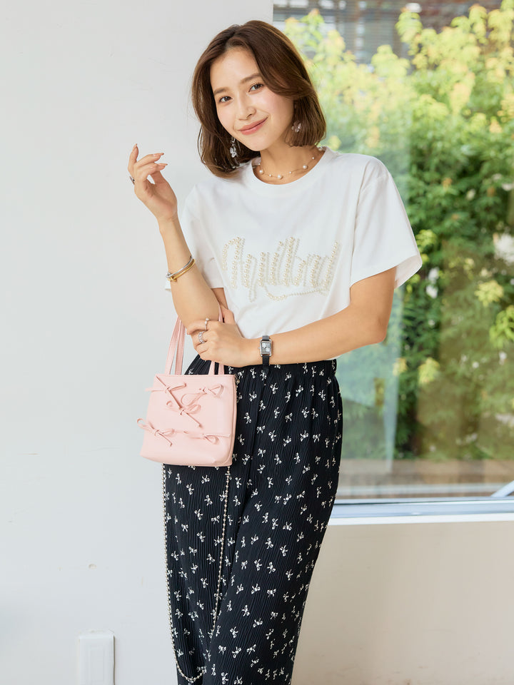 [予約]パールグラフィックTシャツ/white