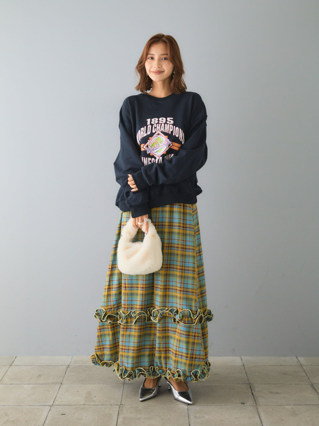 GEOFFREY B. SMALL 18AW チェックロングスカート