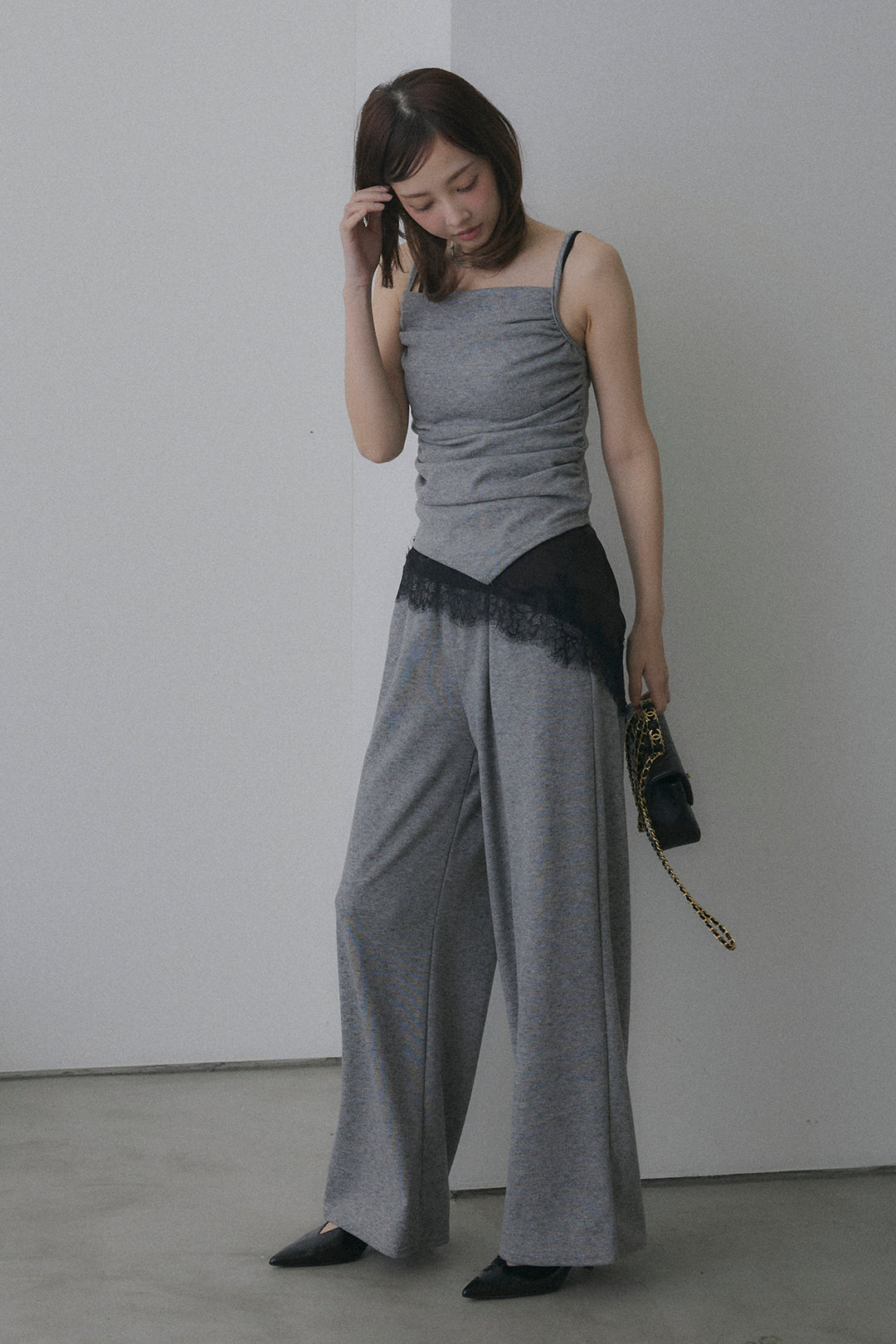 ギャザーキャミ＆カーデ＆パンツ3点セット