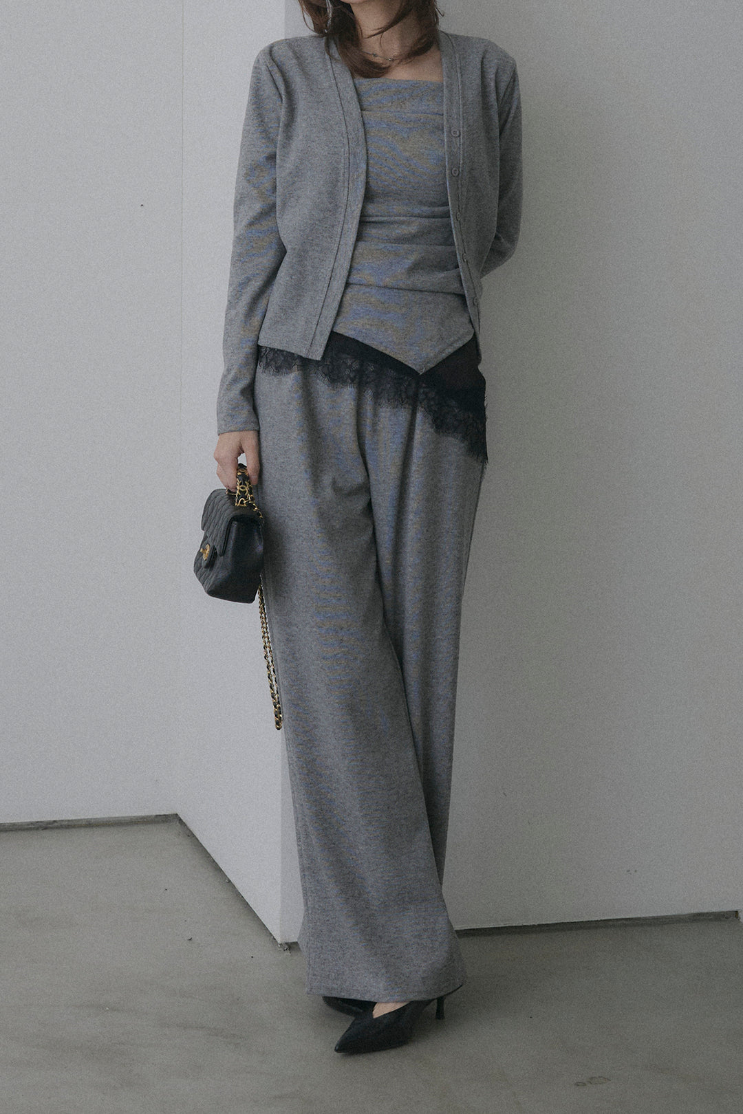 ギャザーキャミ＆カーデ＆パンツ3点セット