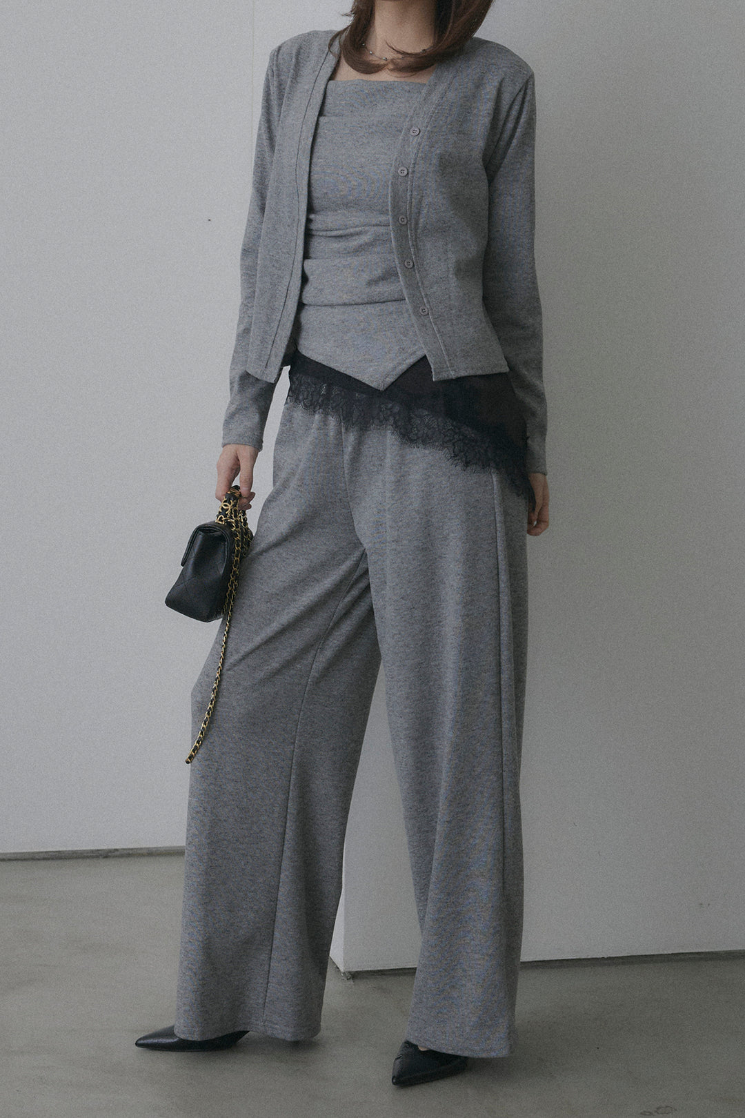 ギャザーキャミ＆カーデ＆パンツ3点セット