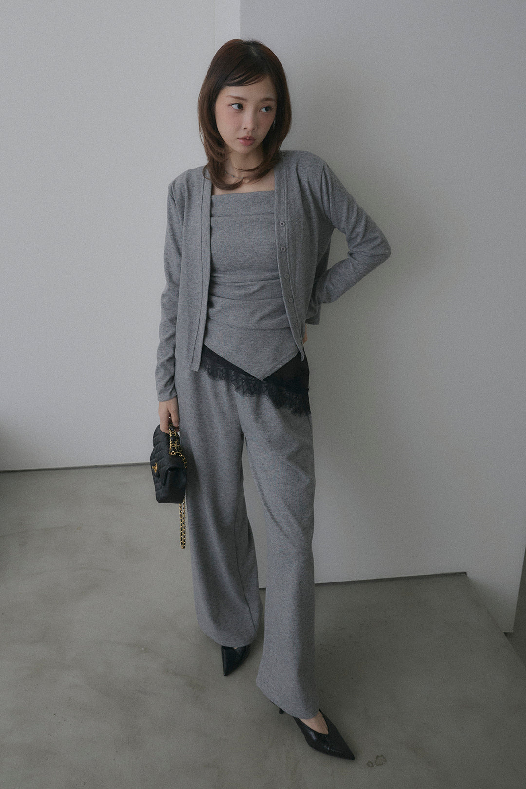 ギャザーキャミ＆カーデ＆パンツ3点セット