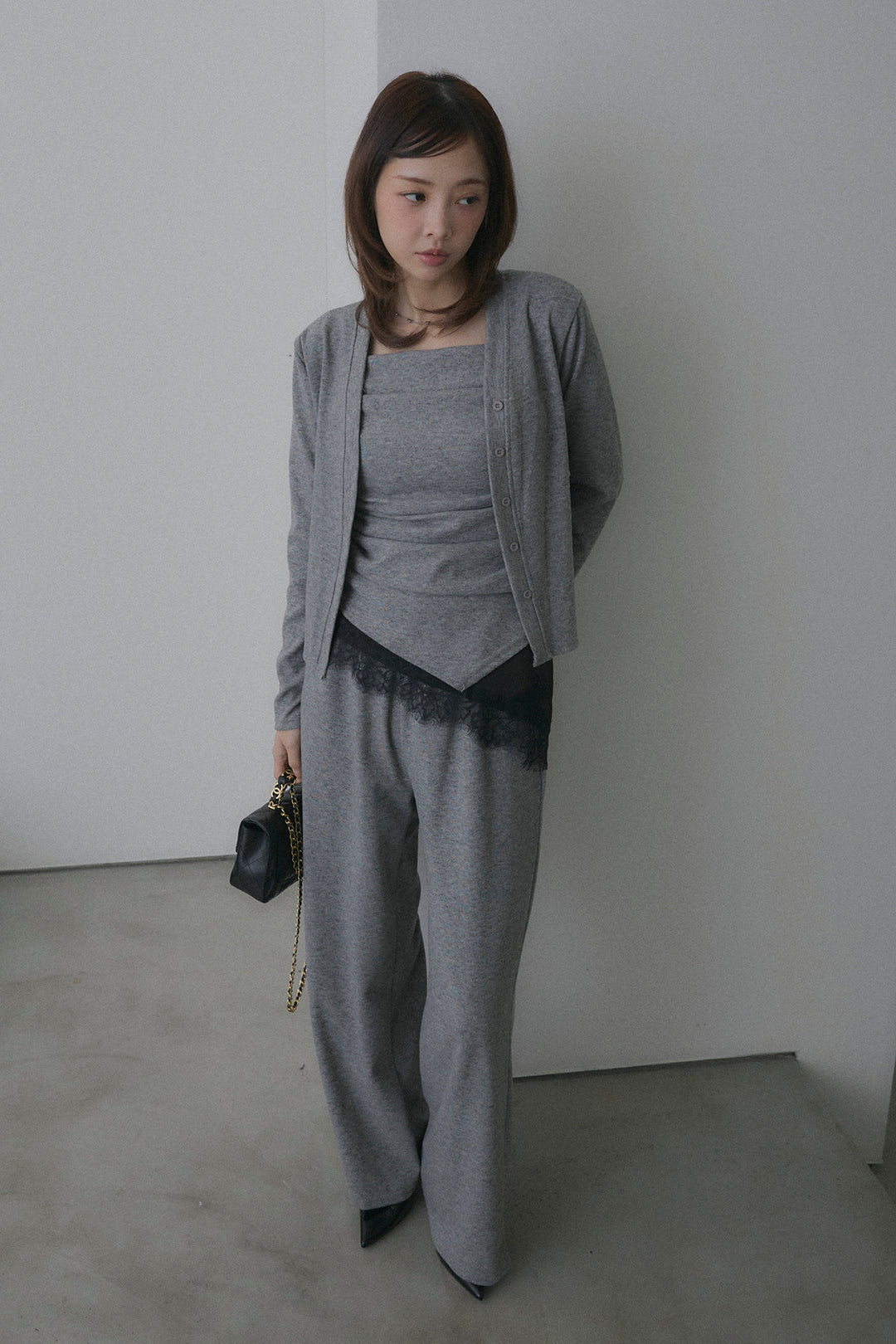 ギャザーキャミ＆カーデ＆パンツ3点セット