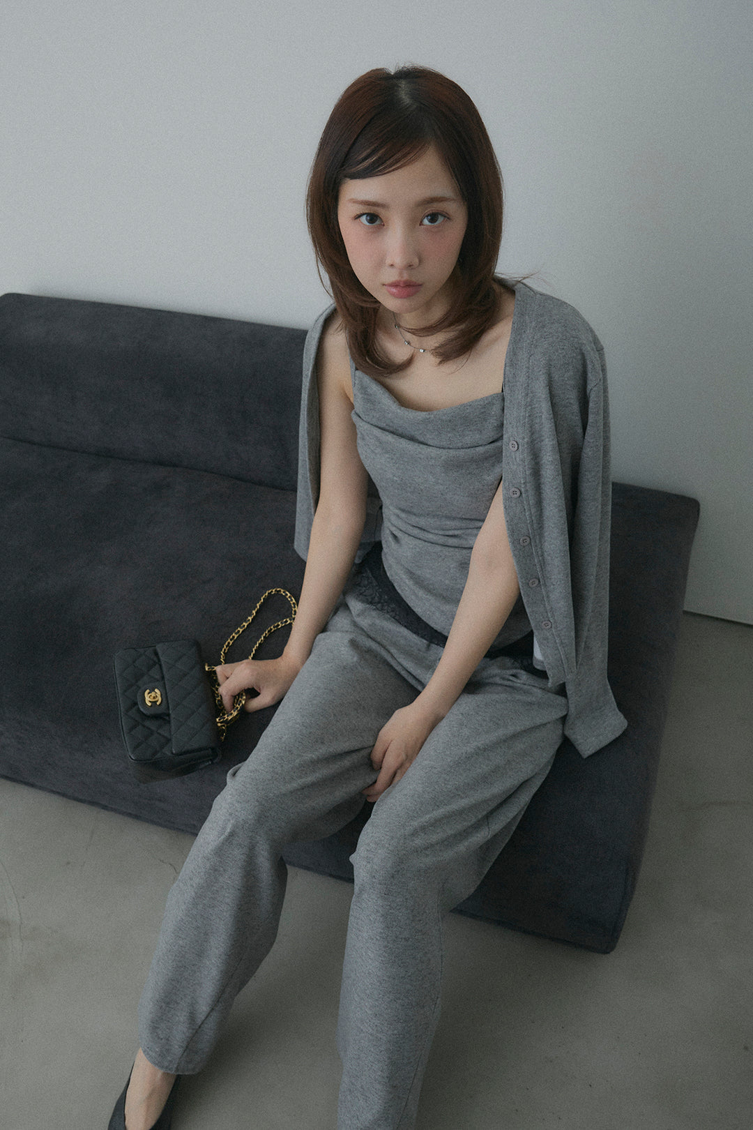 ギャザーキャミ＆カーデ＆パンツ3点セット