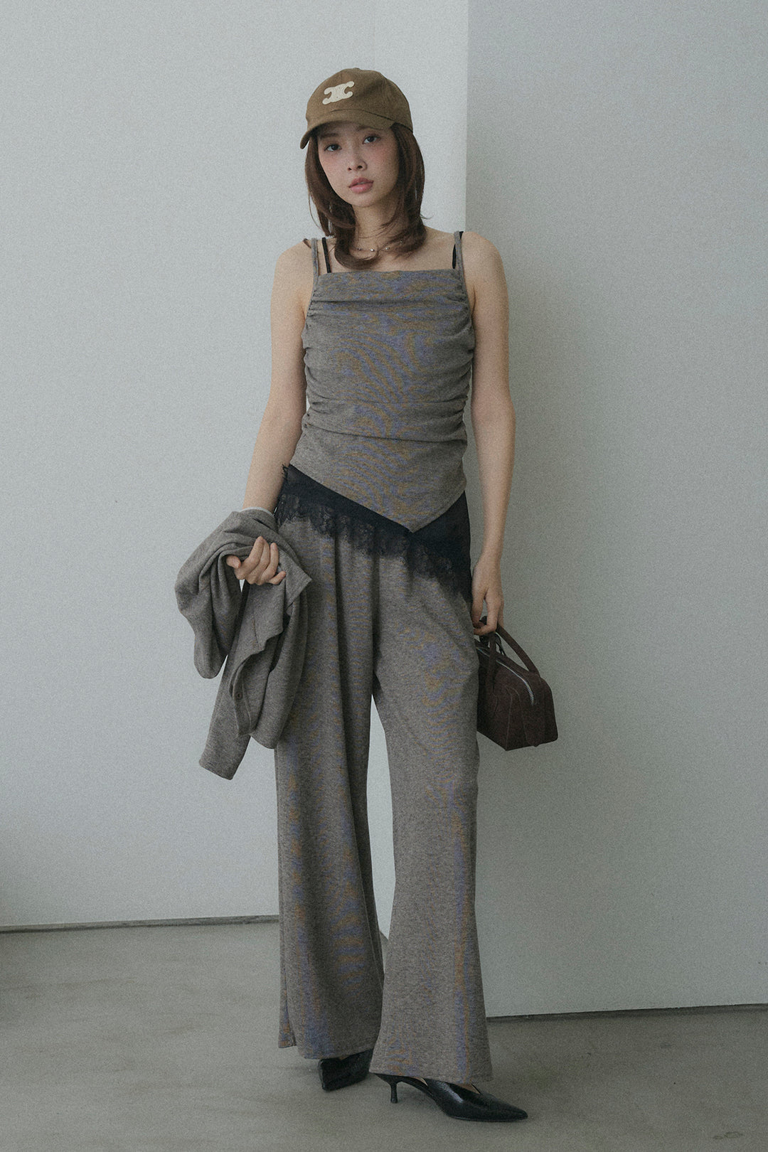 ギャザーキャミ＆カーデ＆パンツ3点セット