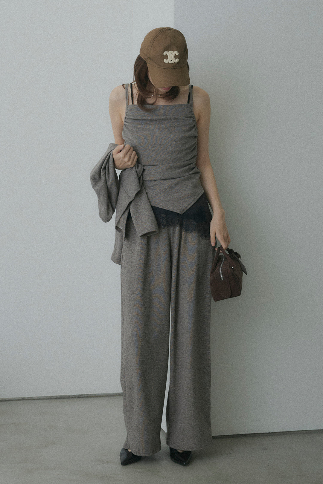 ギャザーキャミ＆カーデ＆パンツ3点セット