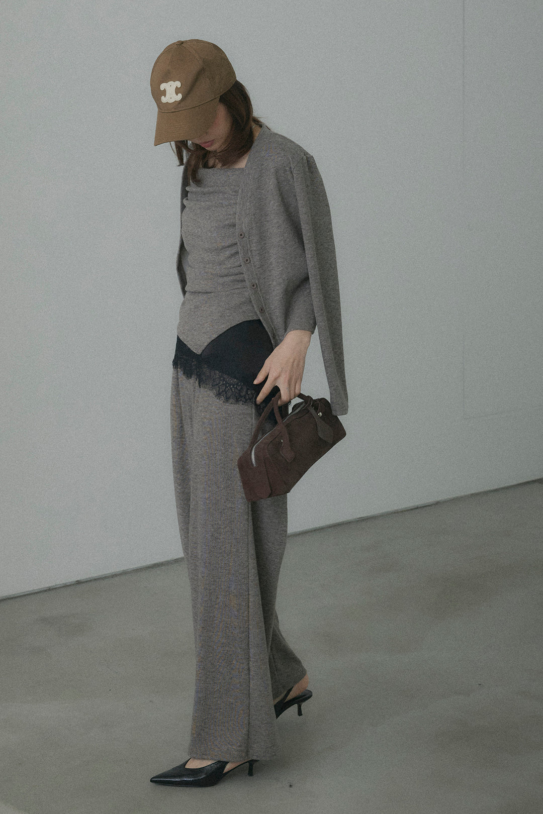 ギャザーキャミ＆カーデ＆パンツ3点セット